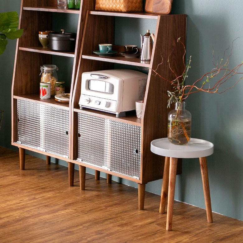 テーブル 円形 木製 直径35cm ホワイト トレー コーヒーテーブル サイドテーブル おしゃれ レトロ インテリア 天然木 91400 | ブランド登録なし | 05