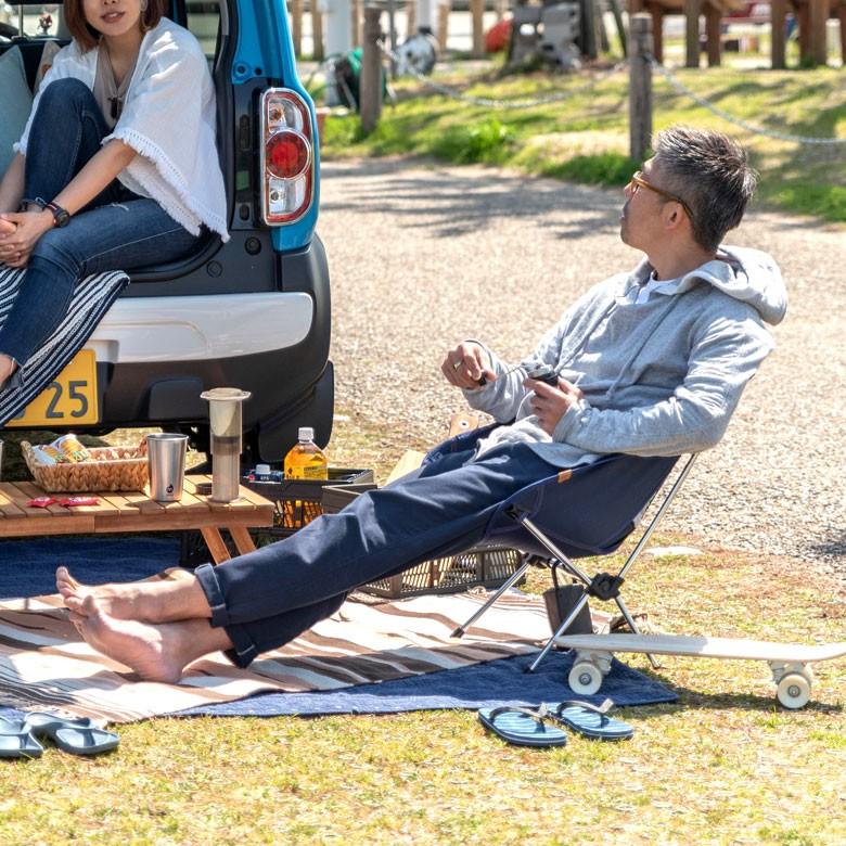 アウトドアチェア イス 椅子 ガーデンチェア コンパクト 簡単組立式 ネイビー 収納バッグ付き 背もたれ付き アルミ 91412 | ブランド登録なし | 08