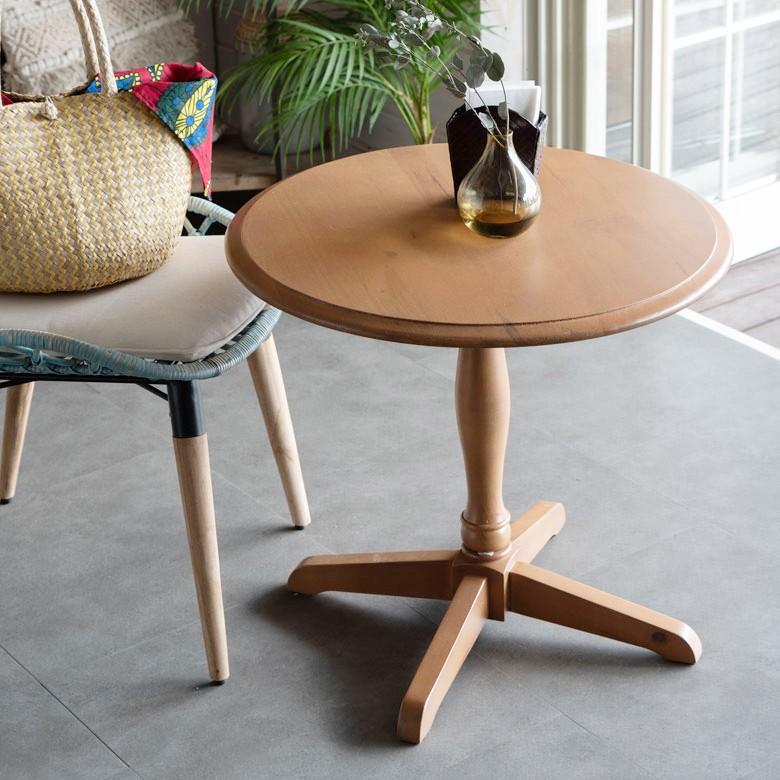 カフェテーブル 60cm サイドテーブル 丸テーブル 丸型 パイン無垢材 円形机 カフェ 天然木製 ナチュラル おしゃれ 91419 | ブランド登録なし | 01