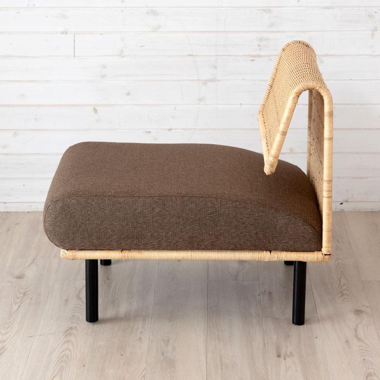 ソファ ソファー ローソファー 1人掛け 連結で2人掛け3人掛け 2WAY 夏 ラタン アジアン ブラウン 脚付き 脚取り外し可 91420 | ブランド登録なし | 17