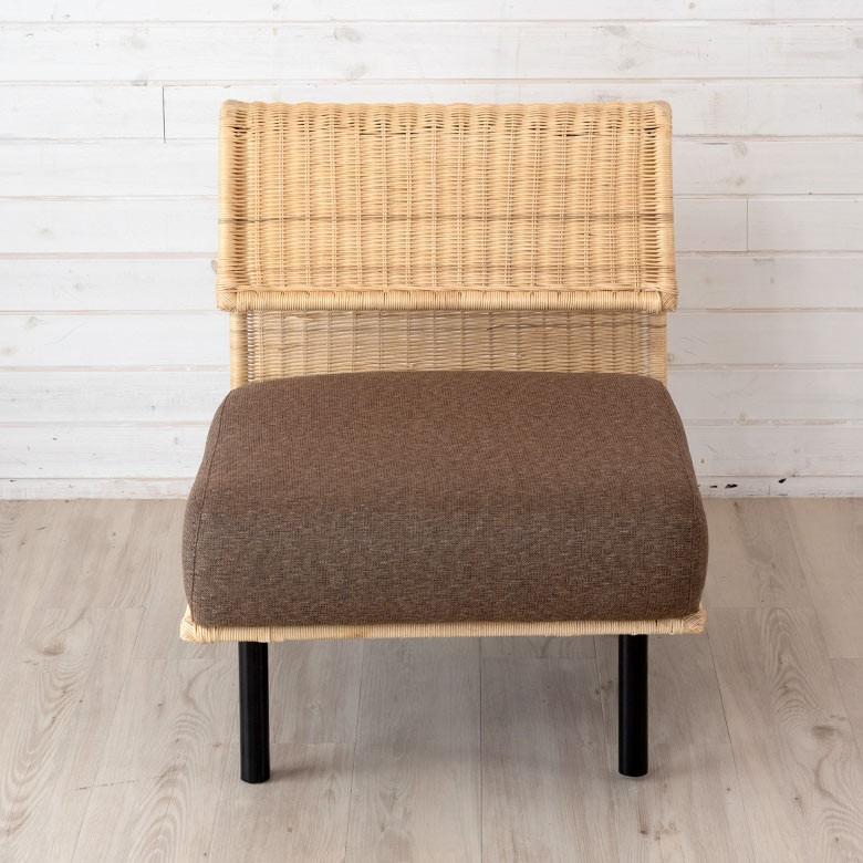 ソファ ソファー ローソファー 1人掛け 連結で2人掛け3人掛け 2WAY 夏 ラタン アジアン ブラウン 脚付き 脚取り外し可 91420 | ブランド登録なし | 18