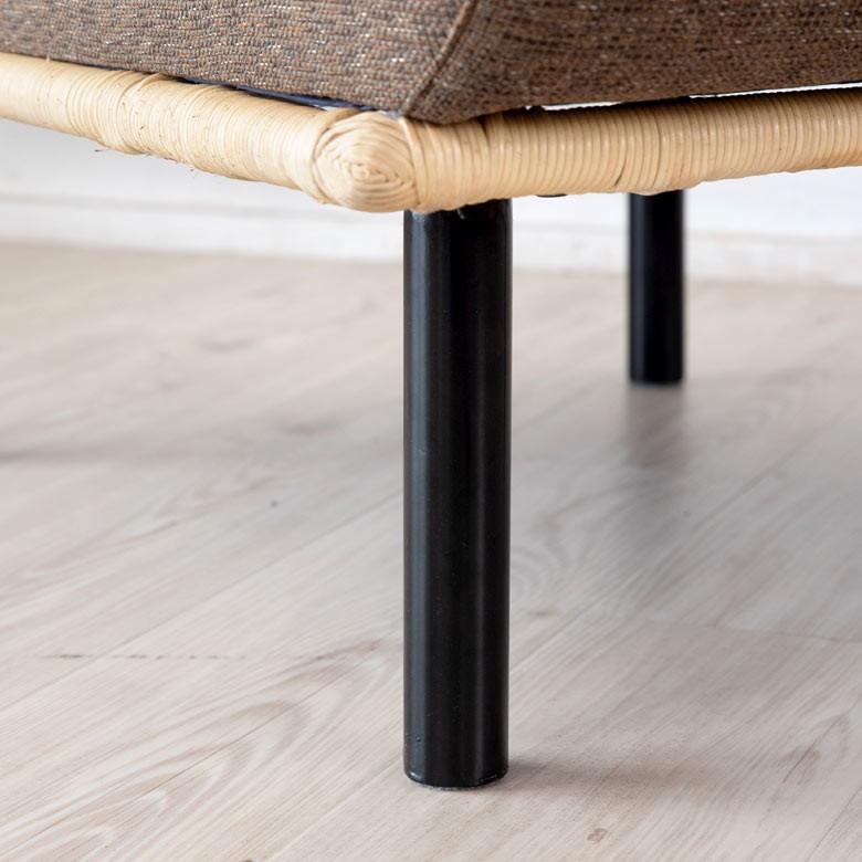 ソファ ソファー ローソファー 1人掛け 連結で2人掛け3人掛け 2WAY 夏 ラタン アジアン ブラウン 脚付き 脚取り外し可 91420 | ブランド登録なし | 09