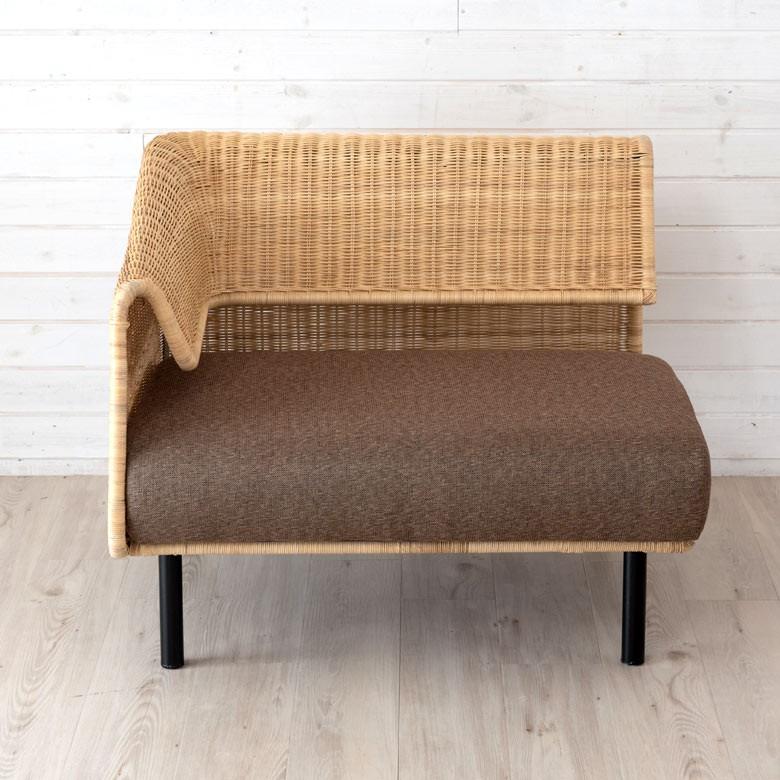 ソファ ソファー ローソファー L字型 1人掛け 連結で2人掛け3人掛け 2WAY 夏 ラタン アジアン ブラウン 脚付き 脚取り外し可 91421 | ブランド登録なし | 18