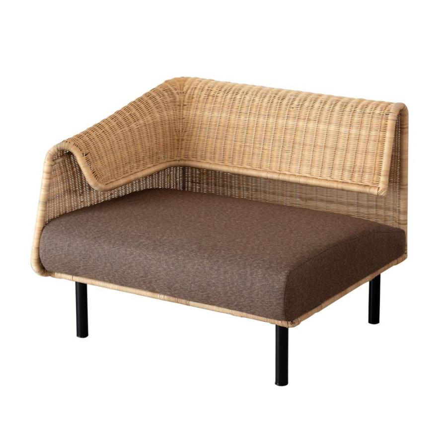 ソファ ソファー ローソファー L字型 1人掛け 連結で2人掛け3人掛け 2WAY 夏 ラタン アジアン ブラウン 脚付き 脚取り外し可 91421 | ブランド登録なし | 19