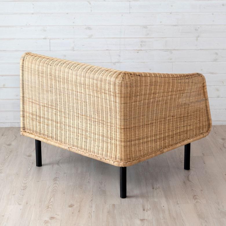 ソファ ソファー ローソファー L字型 1人掛け 連結で2人掛け3人掛け 2WAY 夏 ラタン アジアン ブラウン 脚付き 脚取り外し可 91421 | ブランド登録なし | 06