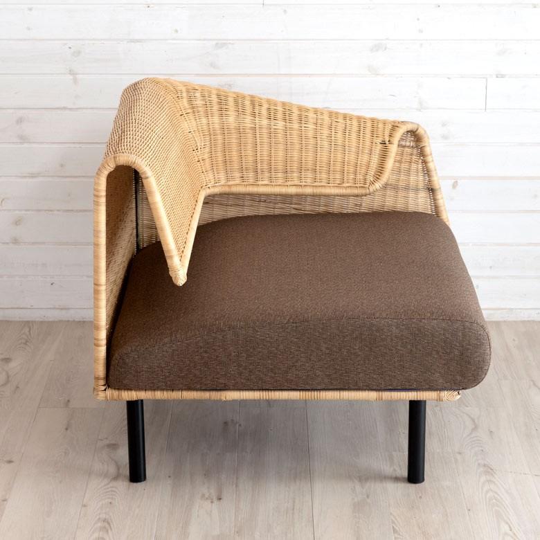 ソファ ソファー ローソファー L字型 1人掛け 連結で2人掛け3人掛け 2WAY 夏 ラタン アジアン ブラウン 脚付き 脚取り外し可 91422 | ブランド登録なし | 17