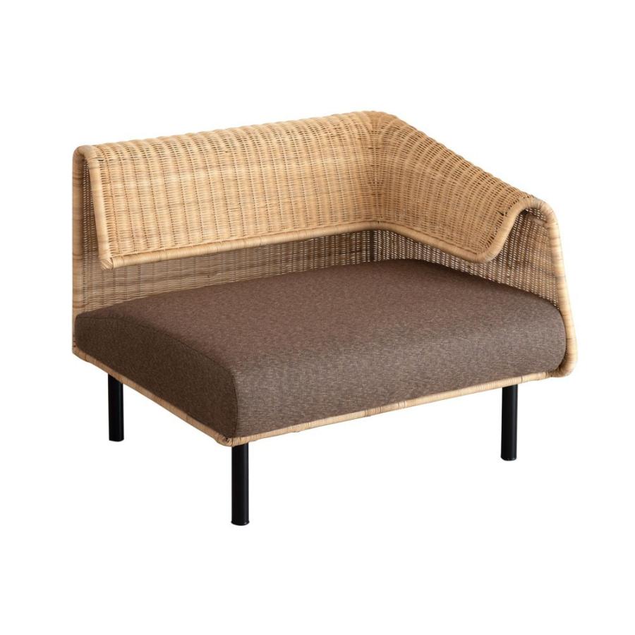 ソファ ソファー ローソファー L字型 1人掛け 連結で2人掛け3人掛け 2WAY 夏 ラタン アジアン ブラウン 脚付き 脚取り外し可 91422 | ブランド登録なし | 19