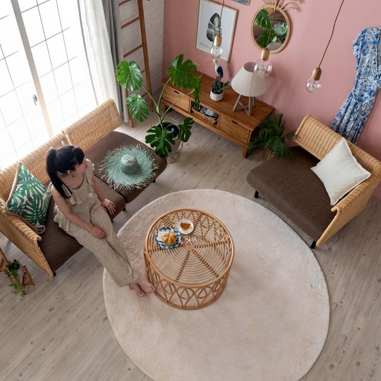 ソファ ソファー ローソファー L字型 1人掛け 連結で2人掛け3人掛け 2WAY 夏 ラタン アジアン ブラウン 脚付き 脚取り外し可 91422 | ブランド登録なし | 03