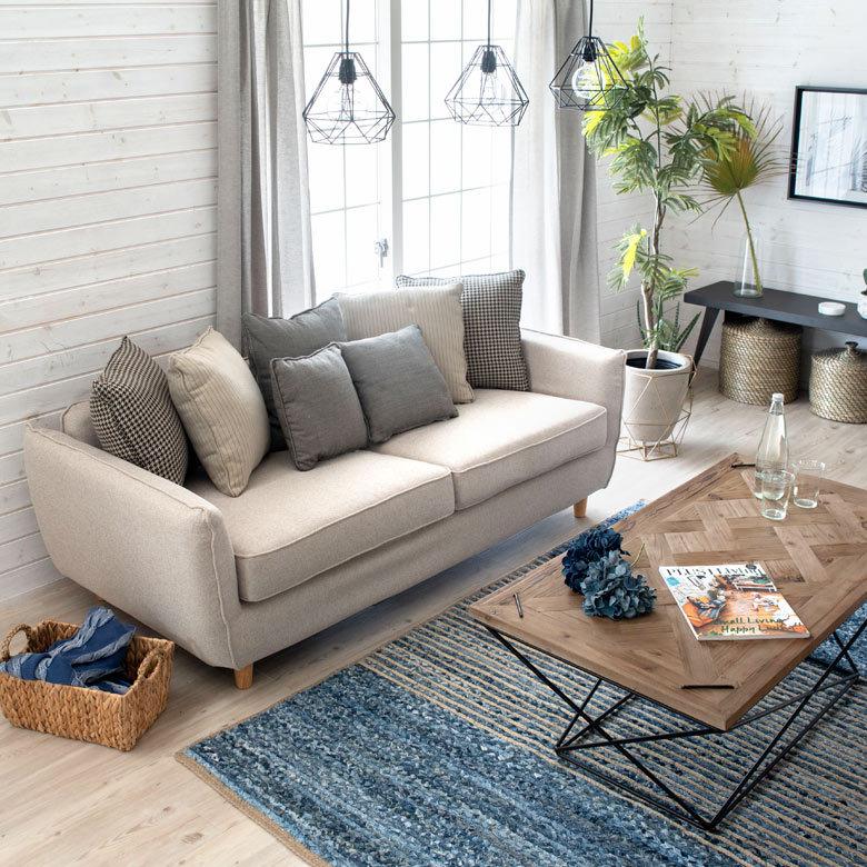 ソファ ソファー 3人掛け 2人掛け クッション付き ローソファー カバーリング 木製 ポケットコイル ナチュラル 北欧 cafe おしゃれ 91423 | ブランド登録なし | 10