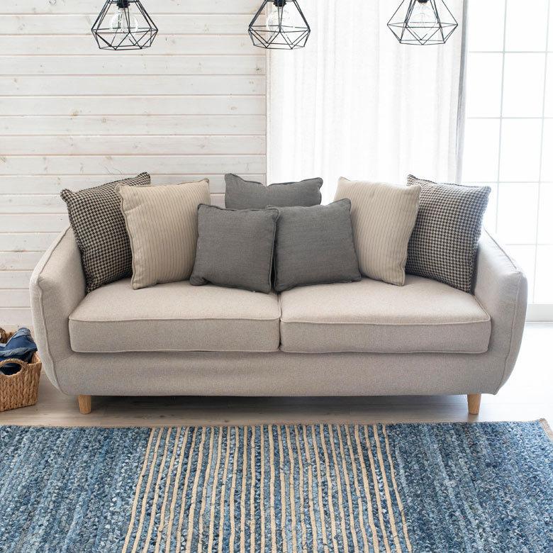 ソファ ソファー 3人掛け 2人掛け クッション付き ローソファー カバーリング 木製 ポケットコイル ナチュラル 北欧 cafe おしゃれ 91423 | ブランド登録なし | 17