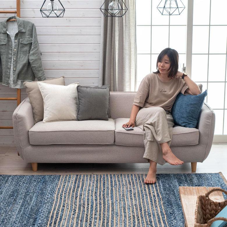 ソファ ソファー 3人掛け 2人掛け クッション付き ローソファー カバーリング 木製 ポケットコイル ナチュラル 北欧 cafe おしゃれ 91423 | ブランド登録なし | 04