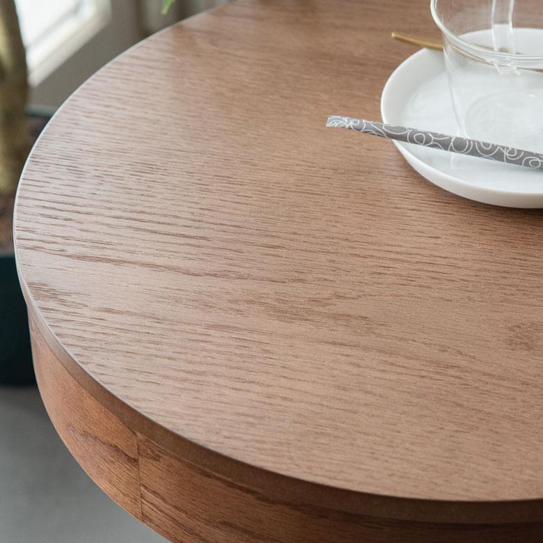 サイドテーブル ラウンドテーブル 木製 収納付き 直径40cm 高さ49cm オーク シンプル モダン ナチュラル ブラック おしゃれ 91436 | ブランド登録なし | 04