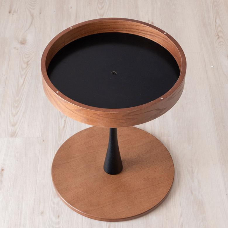 サイドテーブル ラウンドテーブル 木製 収納付き 直径40cm 高さ49cm オーク シンプル モダン ナチュラル ブラック おしゃれ 91436 | ブランド登録なし | 06