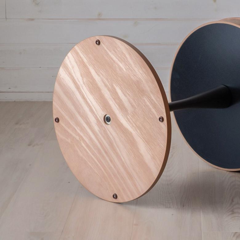 サイドテーブル ラウンドテーブル 木製 収納付き 直径40cm 高さ49cm オーク シンプル モダン ナチュラル ブラック おしゃれ 91436 | ブランド登録なし | 09