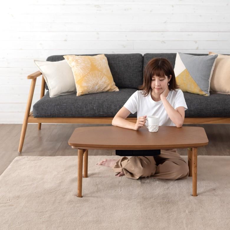 こたつテーブル 90×50cm 長方形 センターテーブル ローテーブル リビングテーブル コーヒーテーブル コタツテーブル ブラウン 木目 家具調こたつ 91440 | ブランド登録なし | 18