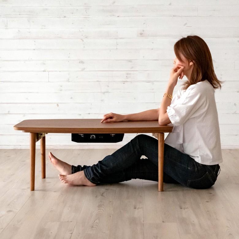 こたつテーブル 90×50cm 長方形 センターテーブル ローテーブル リビングテーブル コーヒーテーブル コタツテーブル ブラウン 木目 家具調こたつ 91440 | ブランド登録なし | 05