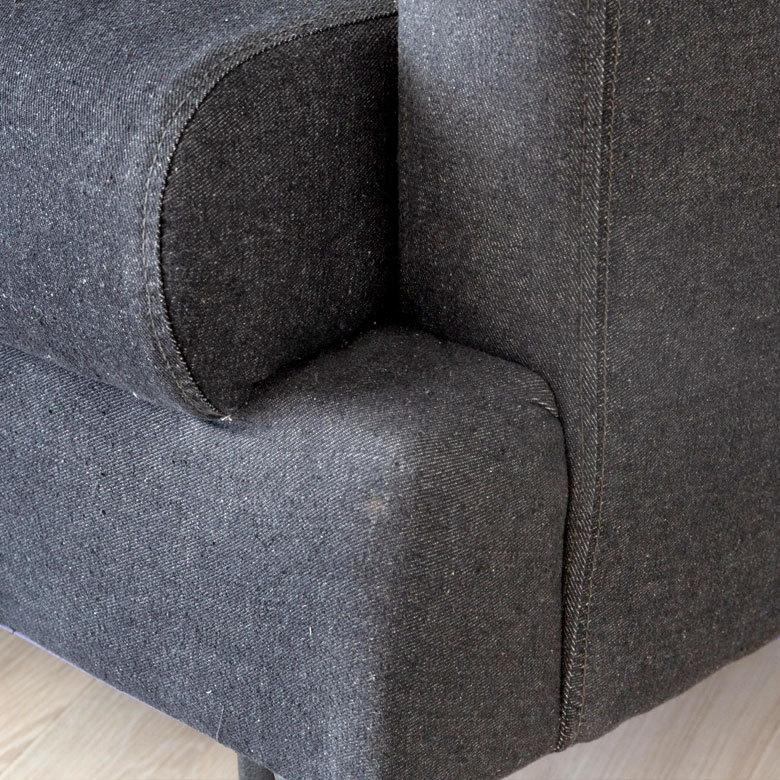 ソファ デニム ブラック 2人掛け 肘掛付き デニムソファ 2.5人掛け シンプル カジュアル 肘掛け コットン アーム付き 91445 | ブランド登録なし | 09
