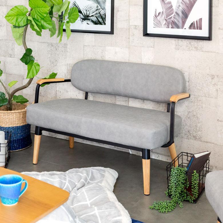 ソフトレザー アンティーク 調 モダン 二人掛けソファー 新品・未使用】 ソフトレザー アンティーク 調 モダン 二人掛け