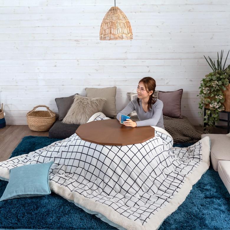 こたつテーブル 80×80cm センターテーブル ローテーブル リビングテーブル コーヒーテーブル コタツテーブル ブラウン 木目 家具調こたつ 91455 | ブランド登録なし | 01