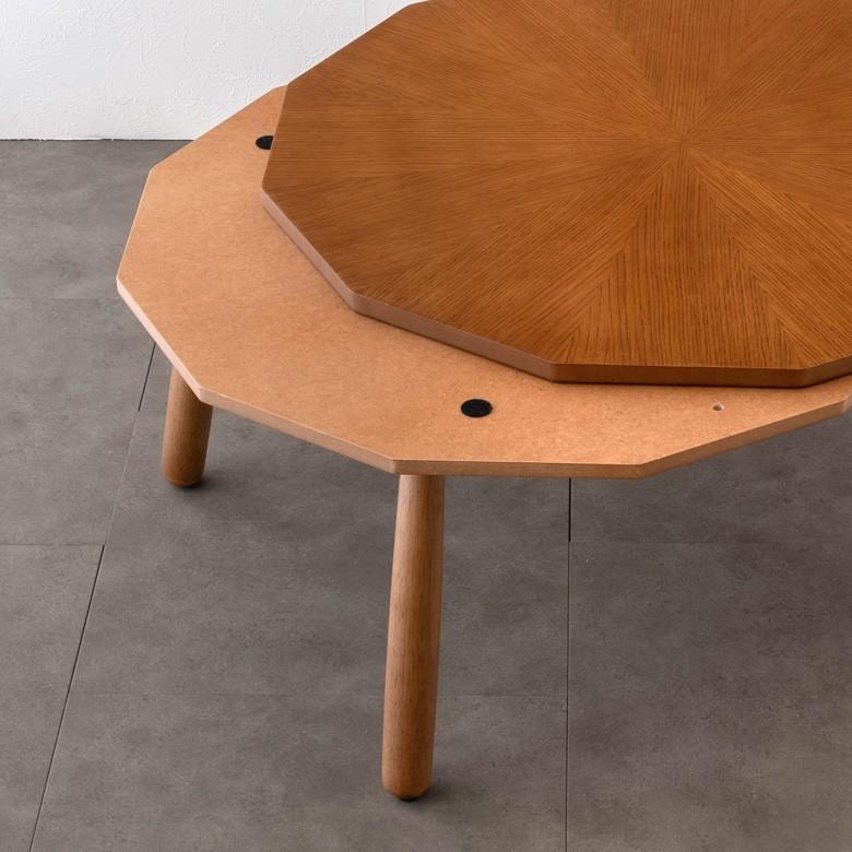 こたつテーブル 80×80cm センターテーブル ローテーブル リビングテーブル コーヒーテーブル コタツテーブル ブラウン 木目 家具調こたつ 91455 | ブランド登録なし | 09