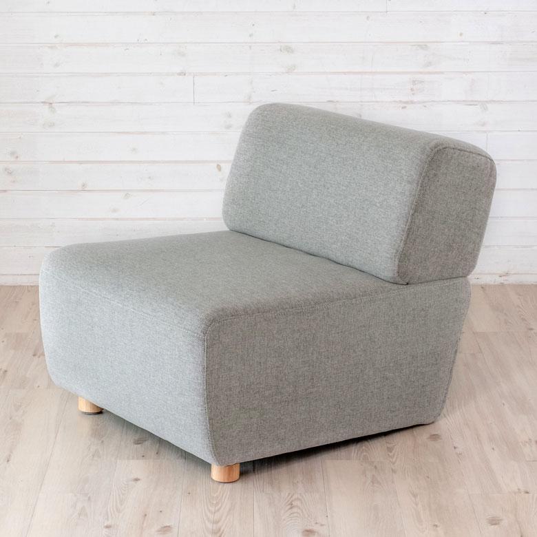 ソファ 肘掛なし グレー ネイビー ベンチタイプ 幅65cm 奥行88cm 高さ69cm ファブリック シンプル おしゃれ モダン  91457 | 