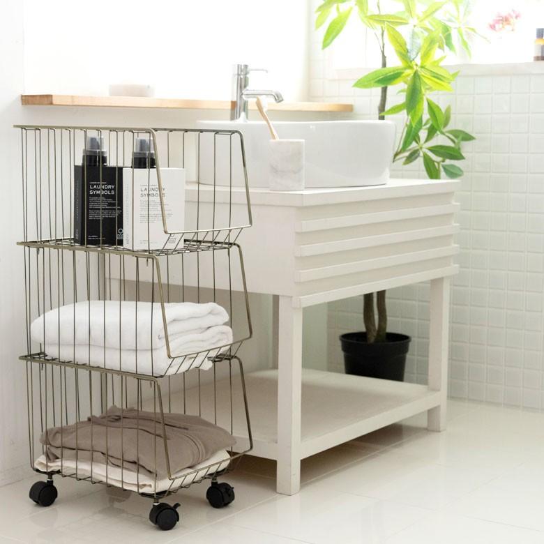 ラック 3段 ワゴン スチール製 キッチンワゴン キャスター付き シンプル インダストリアル 書類入れ デスク周り ランドリー 収納 収納家具 本棚 可動式 91464 | ブランド登録なし | 14