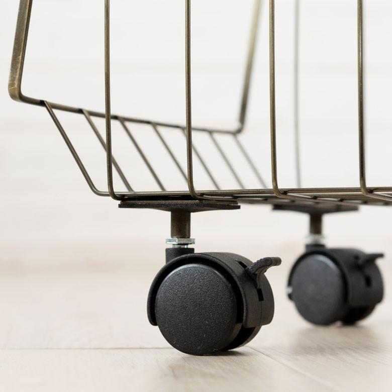 ラック 3段 ワゴン スチール製 キッチンワゴン キャスター付き シンプル インダストリアル 書類入れ デスク周り ランドリー 収納 収納家具 本棚 可動式 91464 | ブランド登録なし | 08