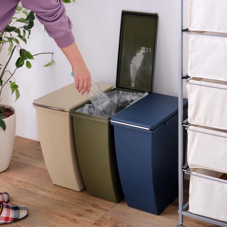 ダストボックス スリムコンテナ ポリプロピレン 連結 キャスター付き スリムタイプ 20リットル 無地 スタイリッシュ 男前 キッチン 91473 | 東谷 | 04