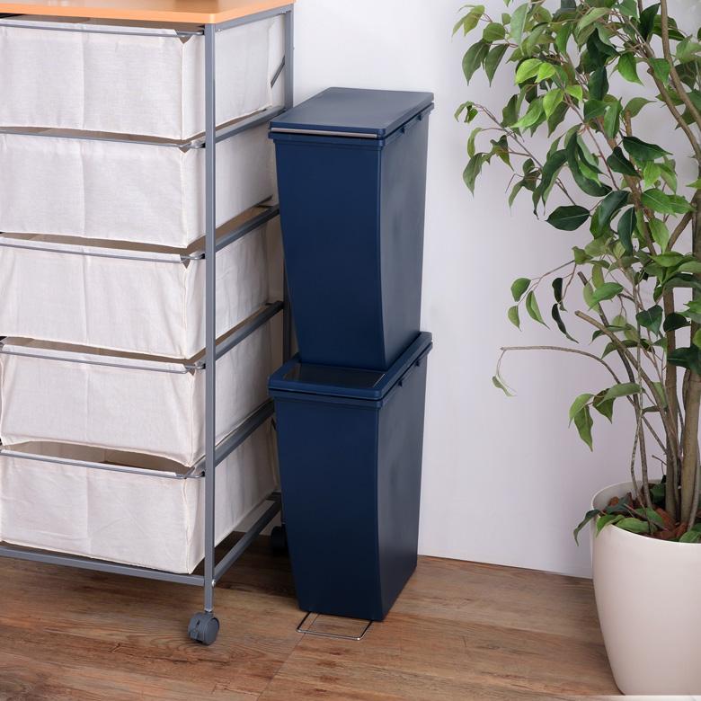 ダストボックス スリムコンテナ ポリプロピレン 連結 キャスター付き スリムタイプ 20リットル 無地 スタイリッシュ 男前 キッチン 91473 | 東谷 | 17