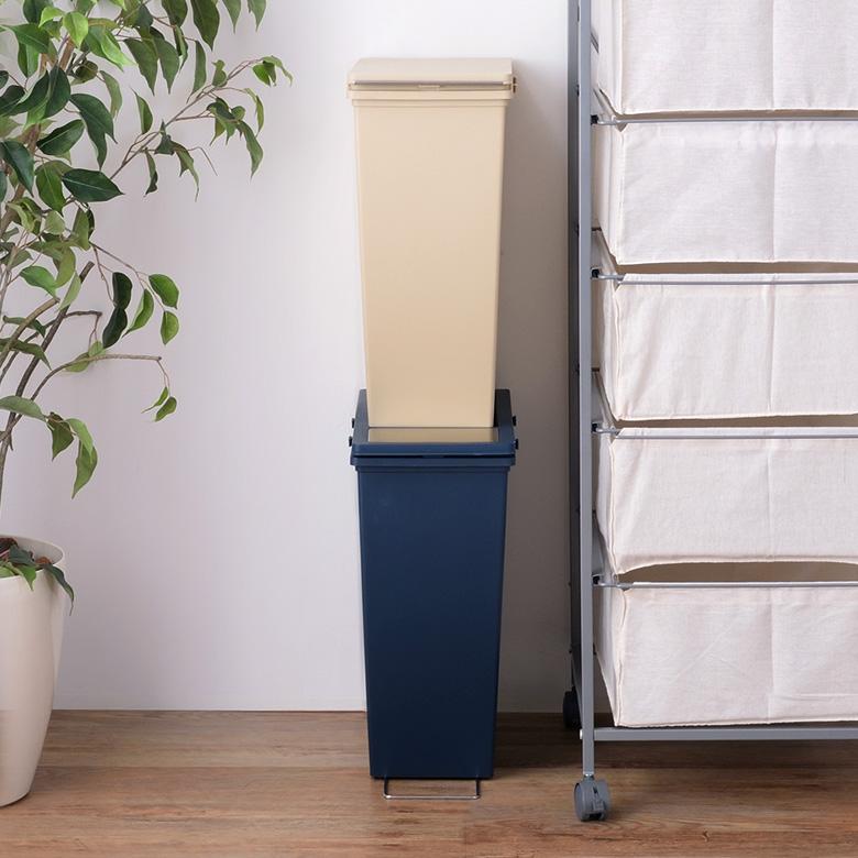 ダストボックス スリムコンテナ ポリプロピレン 連結 キャスター付き スリムタイプ 20リットル 無地 スタイリッシュ 男前 キッチン 91473 | 東谷 | 05