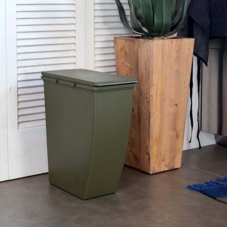 ダストボックス スリムコンテナ ポリプロピレン 連結 キャスター付き スリムタイプ 20リットル 無地 スタイリッシュ 男前 キッチン 91473 | 東谷 | 09