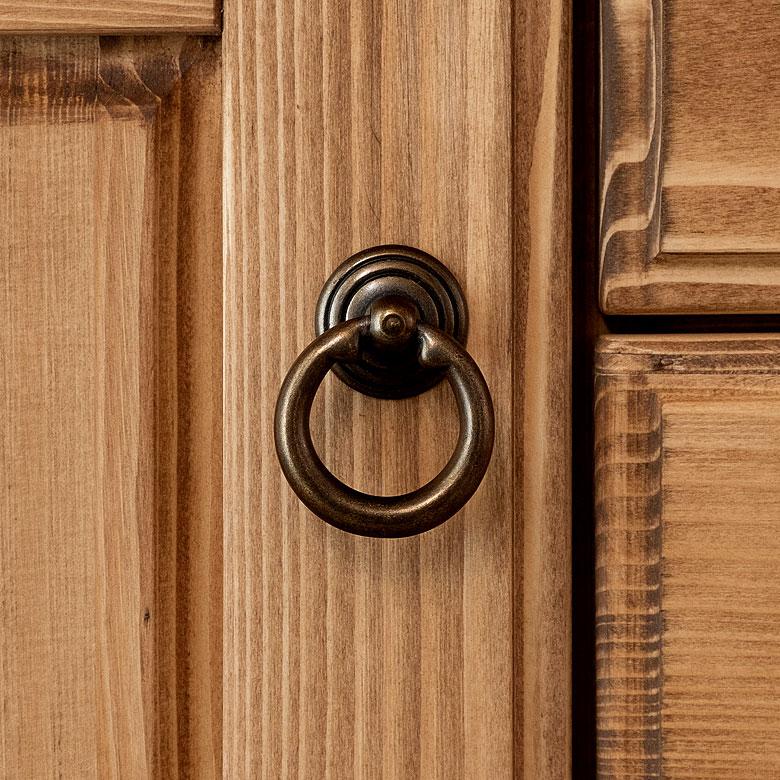 サイドボード 木製 引出し付き リビングボード 収納 天然木 ウッド パイン 引出し４杯 稼働棚 ナチュラル カントリー アンティーク調 リビング 91475 | ブランド登録なし | 04