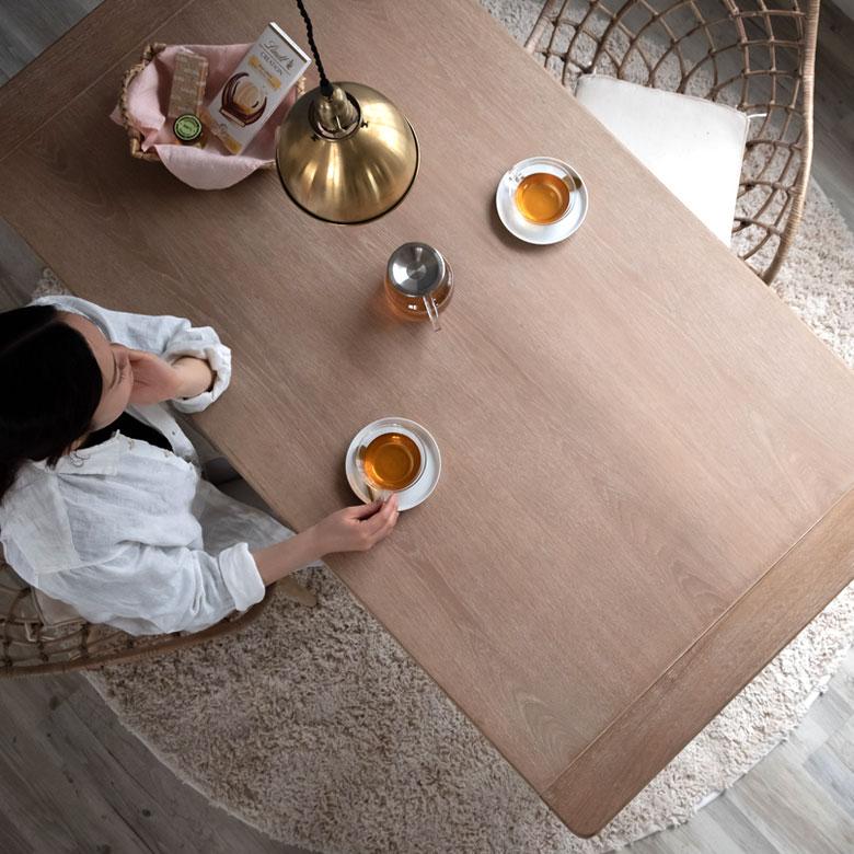 ダイニングテーブル 4人掛け 長方形 木製 幅150cm 奥行80cm ダイニング キッチン テーブル 4人用 アンティーク調 天然木 ナチュラル アイボリー 91478 | ブランド登録なし | 04