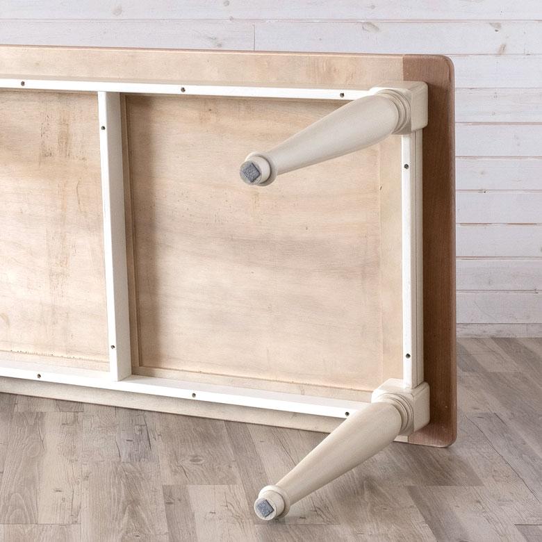 ダイニングテーブル 4人掛け 長方形 木製 幅150cm 奥行80cm ダイニング キッチン テーブル 4人用 アンティーク調 天然木 ナチュラル アイボリー 91478 | ブランド登録なし | 08