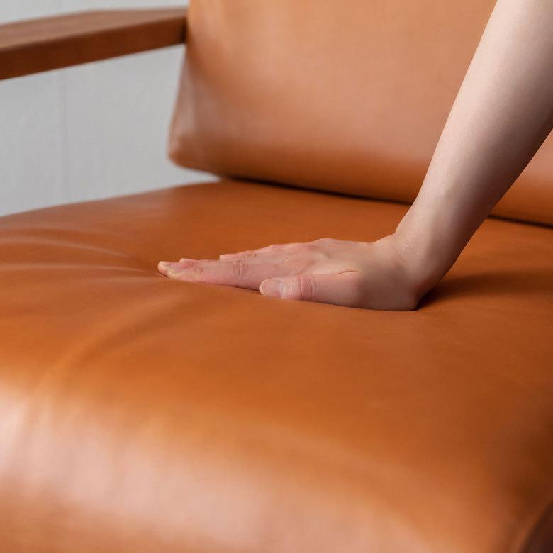 東谷 ソファ 2人掛け 2P 本革 木 幅 125cm キャメル ブラウン レザー