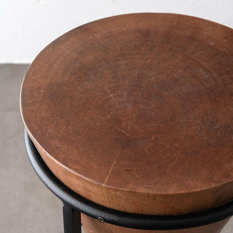 東谷 サイドテーブル コーヒーテーブル アイアン 木 W 25cm H 45.5cm