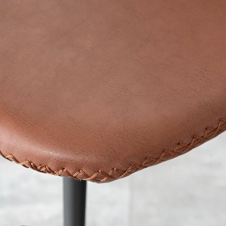 チェア スチール 座面高 45cm ダイニングチェア イス いす 椅子 レザー調 アイアン 革 合成皮革 ナチュラル シンプル ミッドセンチュリー 北欧 1人掛け 91482 | ブランド登録なし | 15