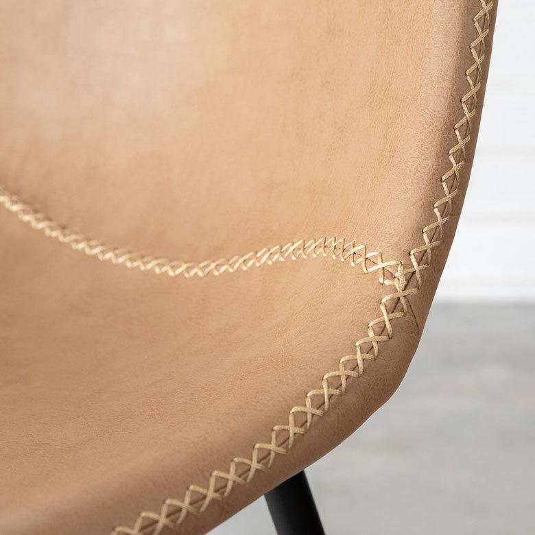 チェア スチール 座面高 45cm ダイニングチェア イス いす 椅子 レザー調 アイアン 革 合成皮革 ナチュラル シンプル ミッドセンチュリー 北欧 1人掛け 91482 | ブランド登録なし | 18