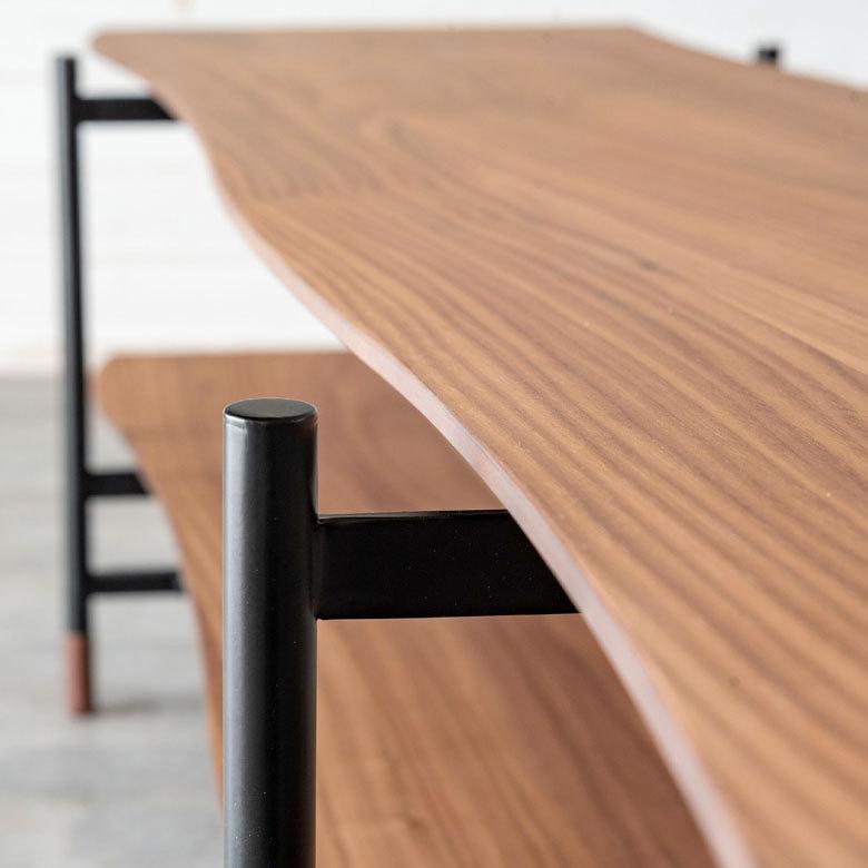 TV ロー ボード 木製 スチール ナチュラル ブラウン W 150cm D 41.5cm ラック オーディオボード AV シェルフ オープン シンプル 茶 こげ茶 リビング 収納 91485 | 東谷 | 14