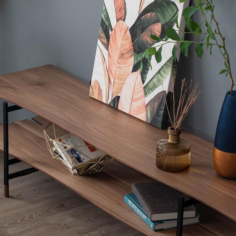 TV ロー ボード 木製 スチール ナチュラル ブラウン W 150cm D 41.5cm ラック オーディオボード AV シェルフ オープン シンプル 茶 こげ茶 リビング 収納 91485 | 東谷 | 17