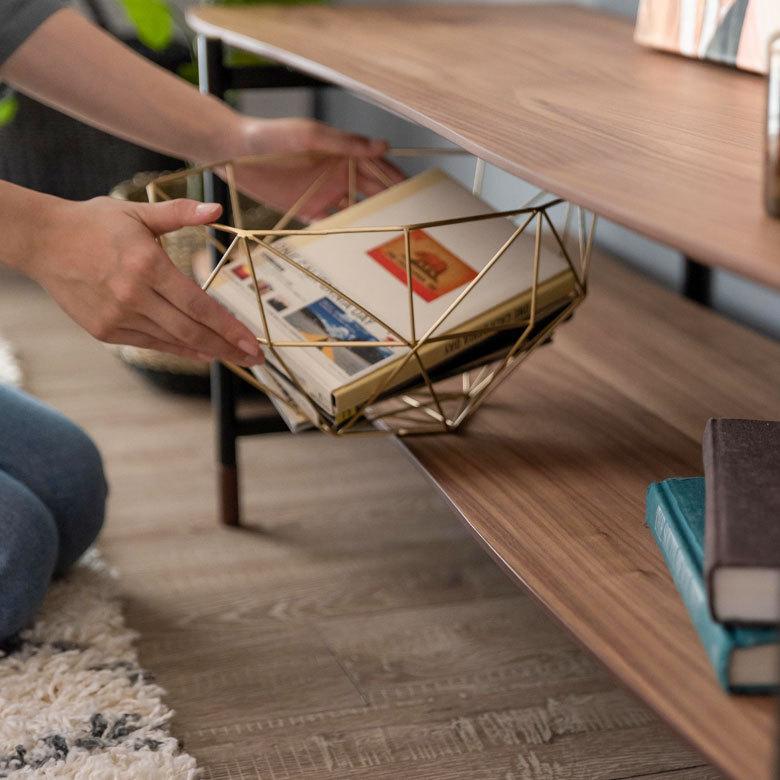 TV ロー ボード 木製 スチール ナチュラル ブラウン W 150cm D 41.5cm ラック オーディオボード AV シェルフ オープン シンプル 茶 こげ茶 リビング 収納 91485 | 東谷 | 06