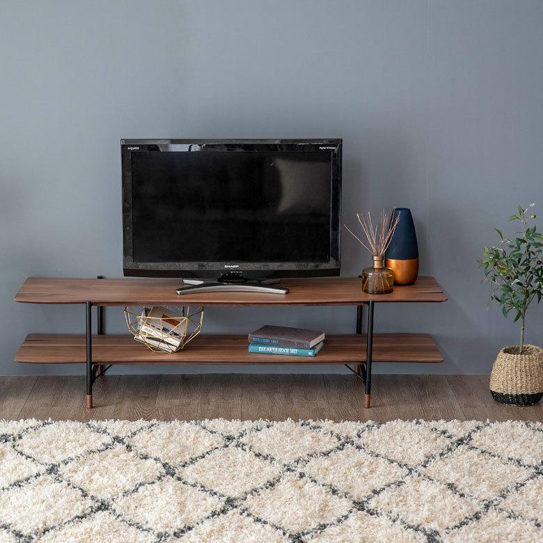 東谷 TV ロー ボード 木製 スチール ナチュラル ブラウン W