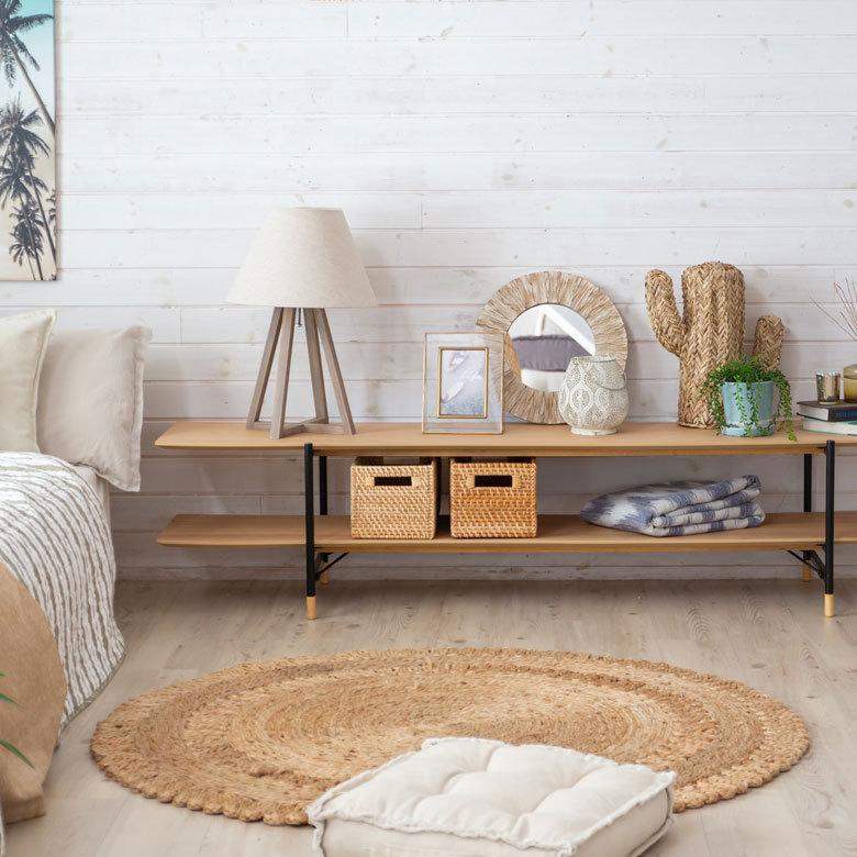 TVボード ローボード 木製 スチール ナチュラル ブラウン W 180 × D 41.5 ラック オープンラック オーディオボード AVラック シェルフ 91486 | ブランド登録なし | 03