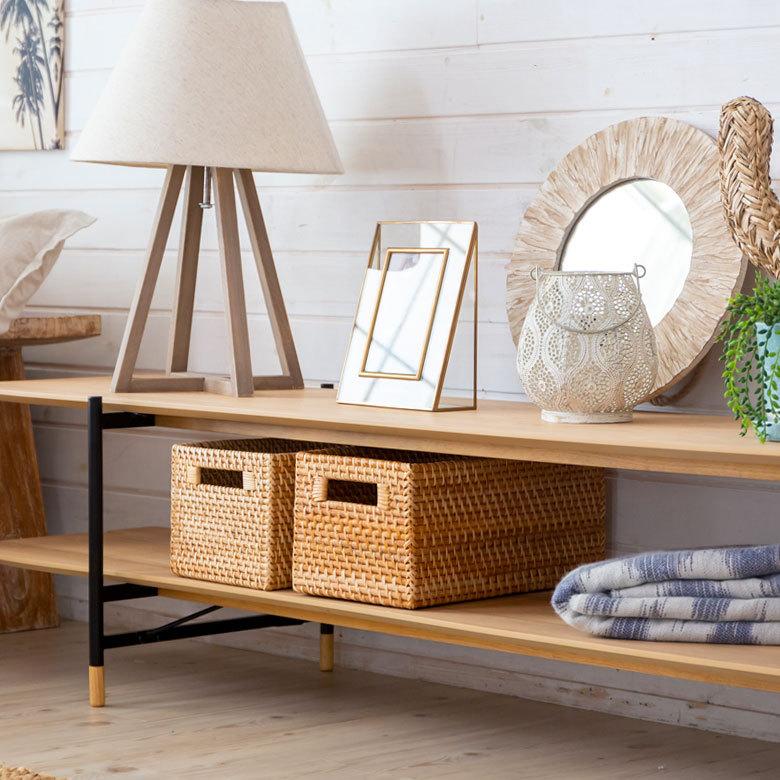 TVボード ローボード 木製 スチール ナチュラル ブラウン W 180 × D 41.5 ラック オープンラック オーディオボード AVラック シェルフ 91486 | ブランド登録なし | 17