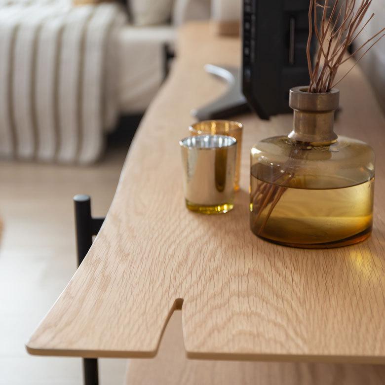 TVボード ローボード 木製 スチール ナチュラル ブラウン W 180 × D 41.5 ラック オープンラック オーディオボード AVラック シェルフ 91486 | ブランド登録なし | 07