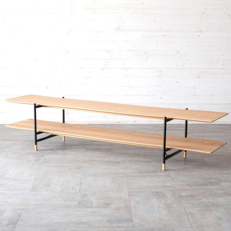 TVボード ローボード 木製 スチール ナチュラル ブラウン W 180 × D 41.5 ラック オープンラック オーディオボード AVラック シェルフ 91486 | ブランド登録なし | 10