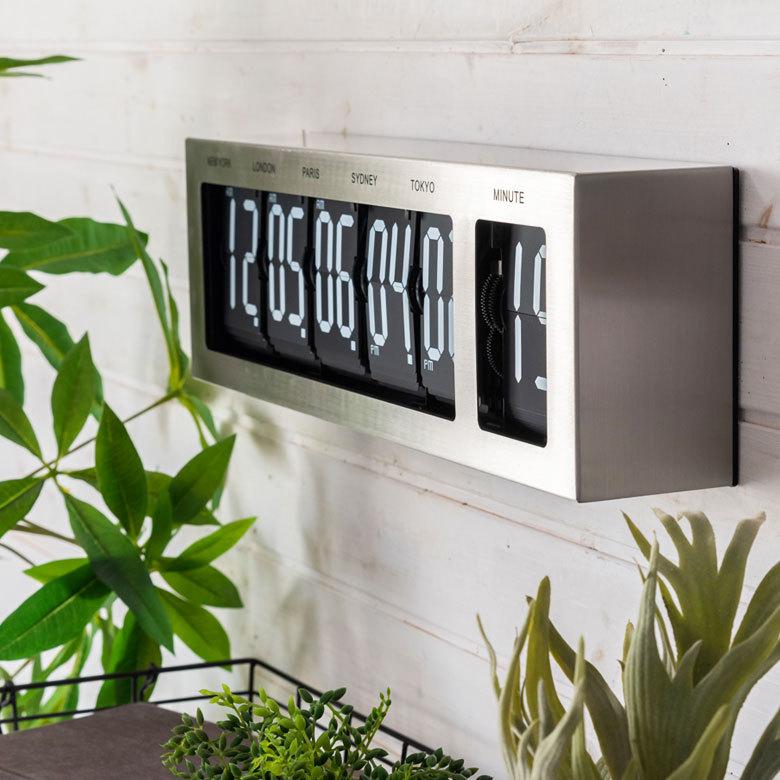 置き時計 フリップクロック 時計 世界時計 機械式 フリップ式 パタパタ時計 壁掛け 置時計 2WAY 大きめ デジタル ワールド時計 レトロ インダストリアル 91489 | ブランド登録なし | 03