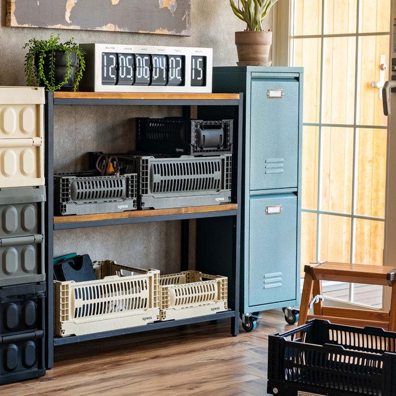 イタリア製　スチールダストボックス ダストボックス ゴミ箱 12リットル×2段 キャスター付 ラルド