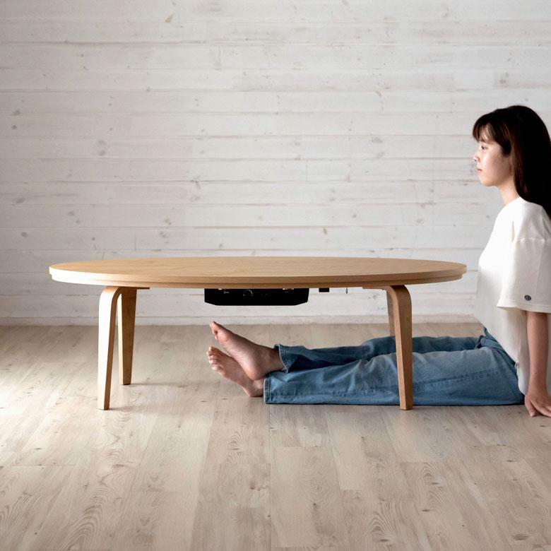 こたつ コタツ テーブル オーバル メラミン樹脂  W 120  D 60 ナチュラル ブラウン こたつ本体 コタツ本体 センターテーブル 木目調 シンプル おしゃれ 91493 | ブランド登録なし | 09