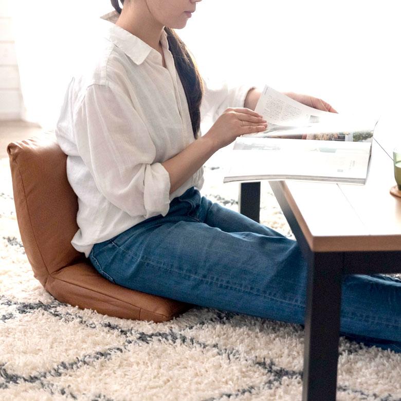 座椅子 リクライニング フロアソファ キャメル ブラウン 1人掛け コンパクト いす カジュアル 折りたたみ 無地 省スペース 91494 | ブランド登録なし | 17